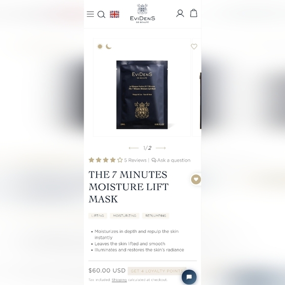 EviDenS de Beaute THE 7 MINUTES MOISTURE LIFT Mask, New - Picture 5 of 5